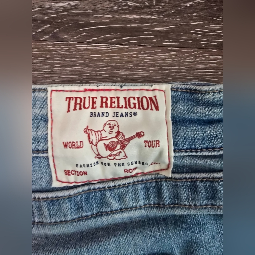 NEW TRUE RELIGION BLUE SHORT SIZE W31  high rise short  nwt - Picture 9 of 12